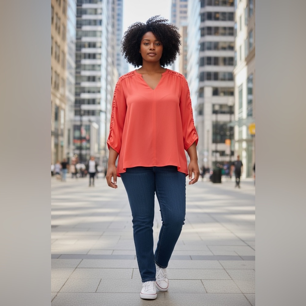 Avenue Scarlet V-Neck Blouse